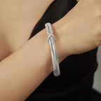 Gold Flex Snake Chain Knot Bangle Bracelet