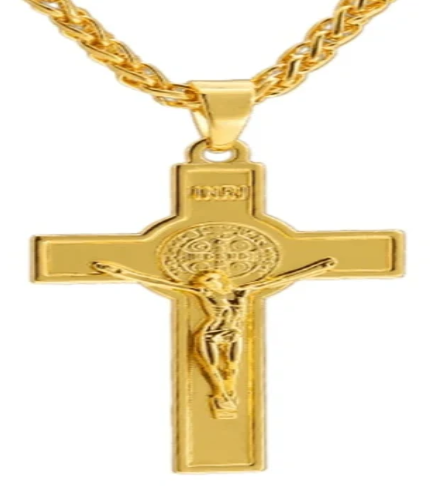 Gold-Plated Crucifix Cross Necklace