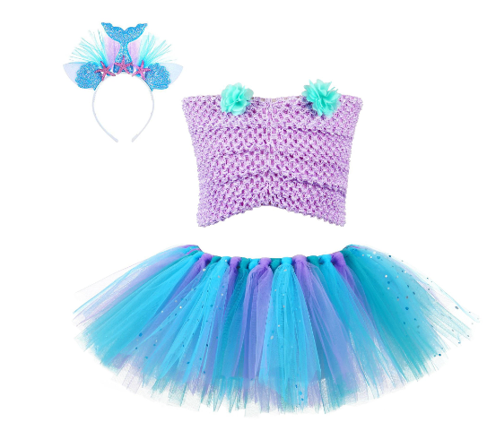 Mermaid Tube Top Skirt Suit for Girls