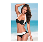 Women's Color-Block Push-Up Halter Bikini