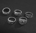 Retro Embossed Vintage Ring Set