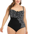 Plus Size Printed Ruched One-Piece Swimsuit