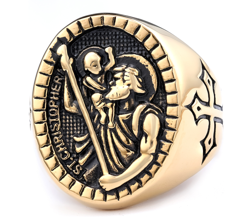 Vintage Silver Cross Ring for Men