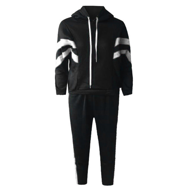 Striped Hoodie and Crop Top Two-Piece Set | Streetwear