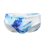 Chinese Style Blue Lily Triangle Swim Shorts