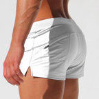 Men's White Boxer Swim Trunks