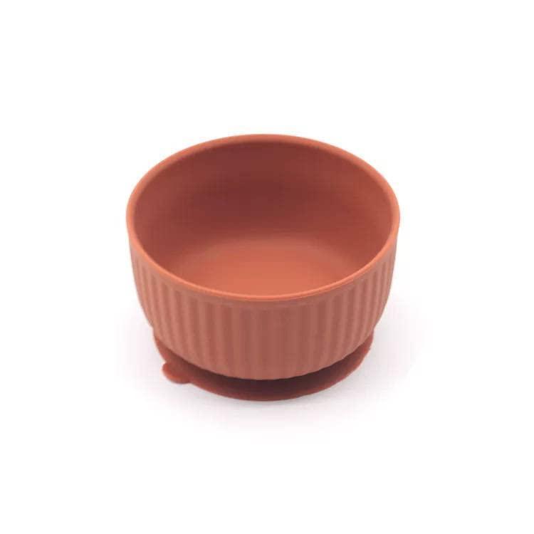 Silicone Non-Slip Pet Bowl Terracotta Suction Base Cat Dog Food Water Feeding Bowl Small Spill-Proof Dishwasher Safe