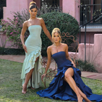 Strapless Ruffle Asymmetric Mermaid Maxi Dress