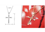 Men's Rhinestone Cross Pendant Necklace