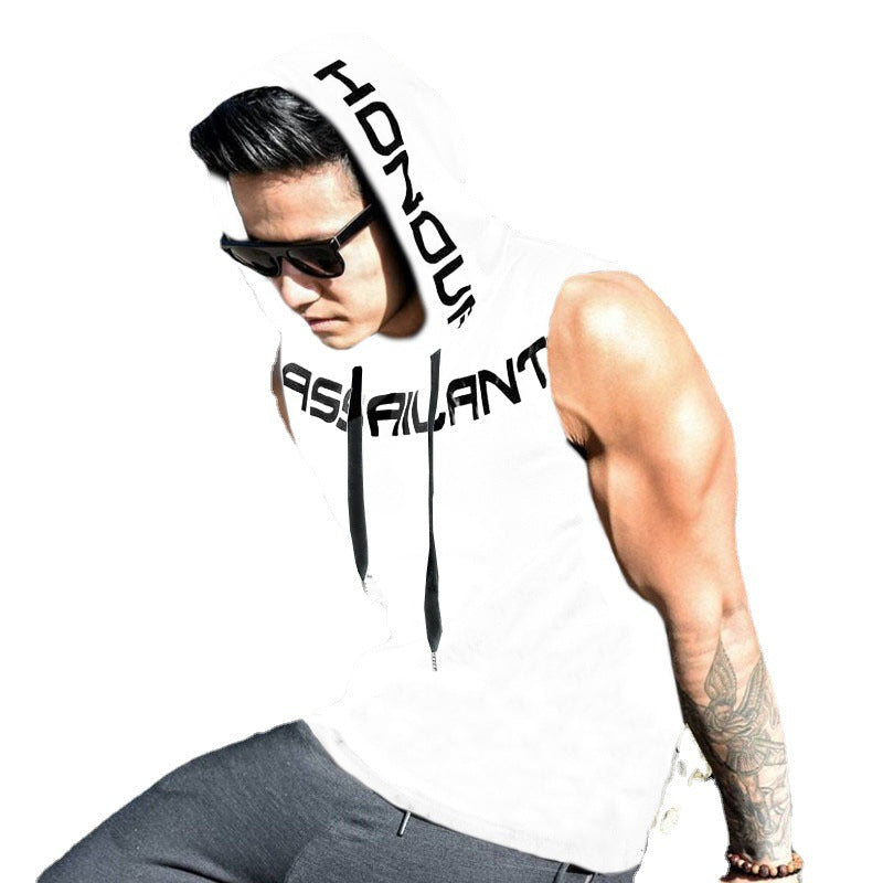 2023 Summer Men's Loose Fitness Tank Top with Hood