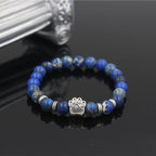 Lava Stone Dog Paw Heart Bead Bracelet
