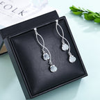 Cat Eye Stone Long Drop Earrings