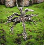 Winged Cross Pendant Necklace