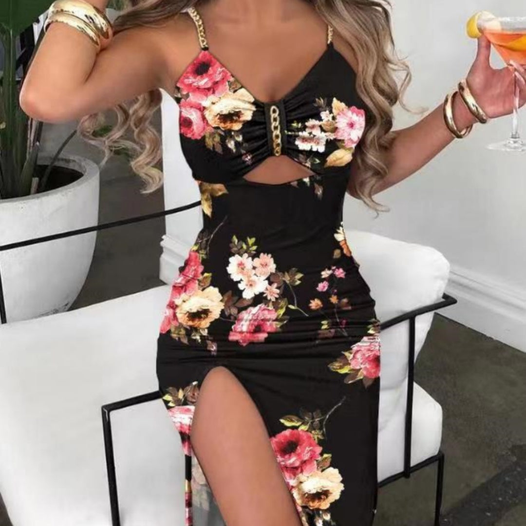 Floral Print Spaghetti-Strap Dress for Women