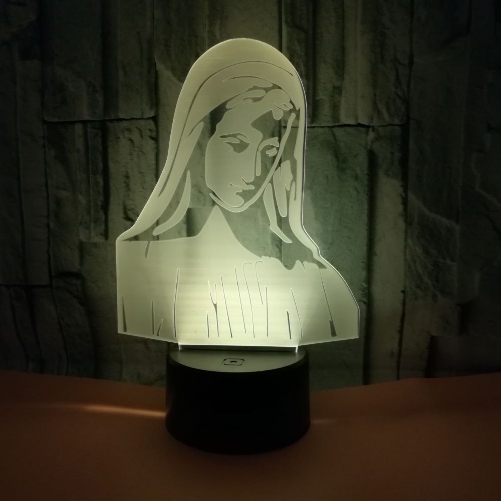 3D LED Night Light - Virgin Mary