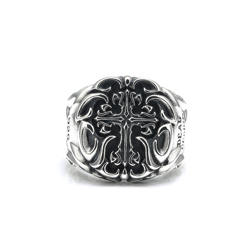 Heavy Industry Cross Ring for Men