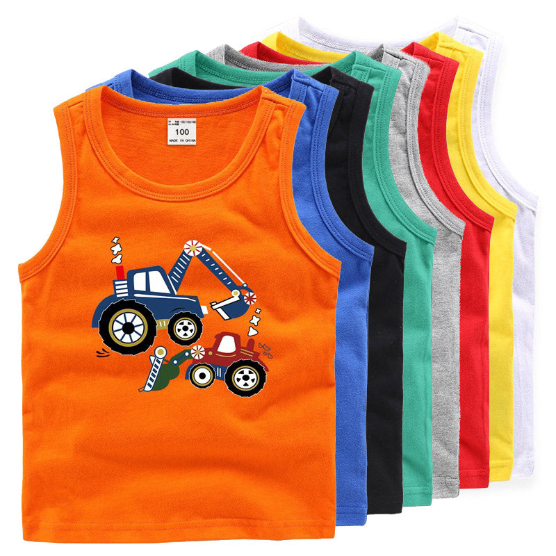 Kids' Cartoon Truck Sleeveless Tank Top
