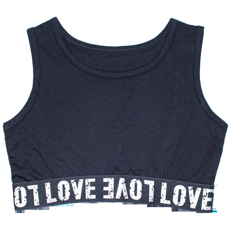 Girls' High-Waisted Knitted Crop Top for Dance