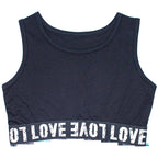Girls' High-Waisted Knitted Crop Top for Dance