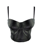 Fashionable Black PU Leather Tank Top for Women