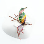 Flower and Bird Alloy Brooch