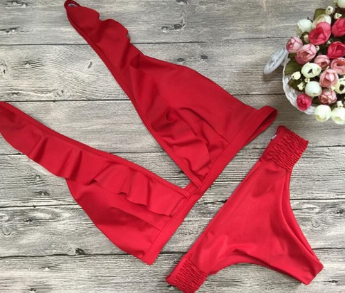 Red Two-Piece Bikini Set