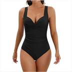 Twist-Front Ruched Push-Up One-Piece Swimsuit