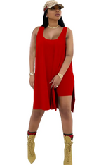 Solid Color Tank Top & Shorts Set