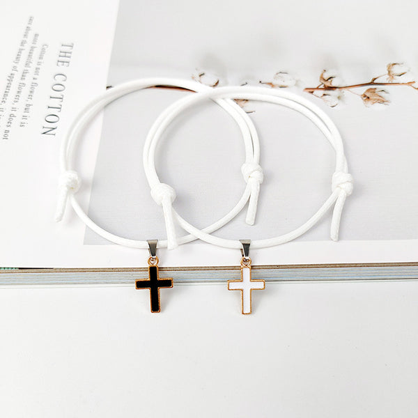 Cross Wax Rope Bracelet for Men and Women