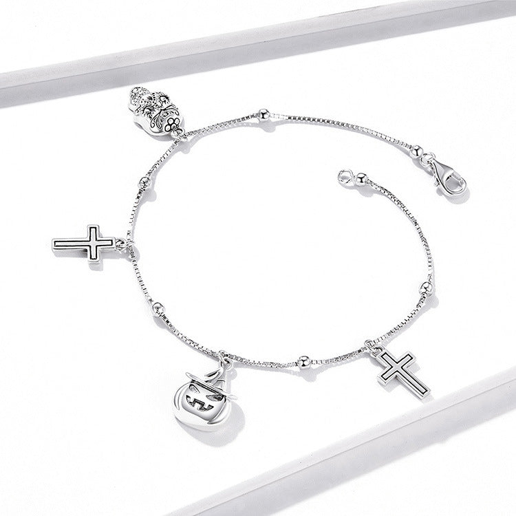 Ladies' Fashion Skull Cross Bracelet for Unique Style