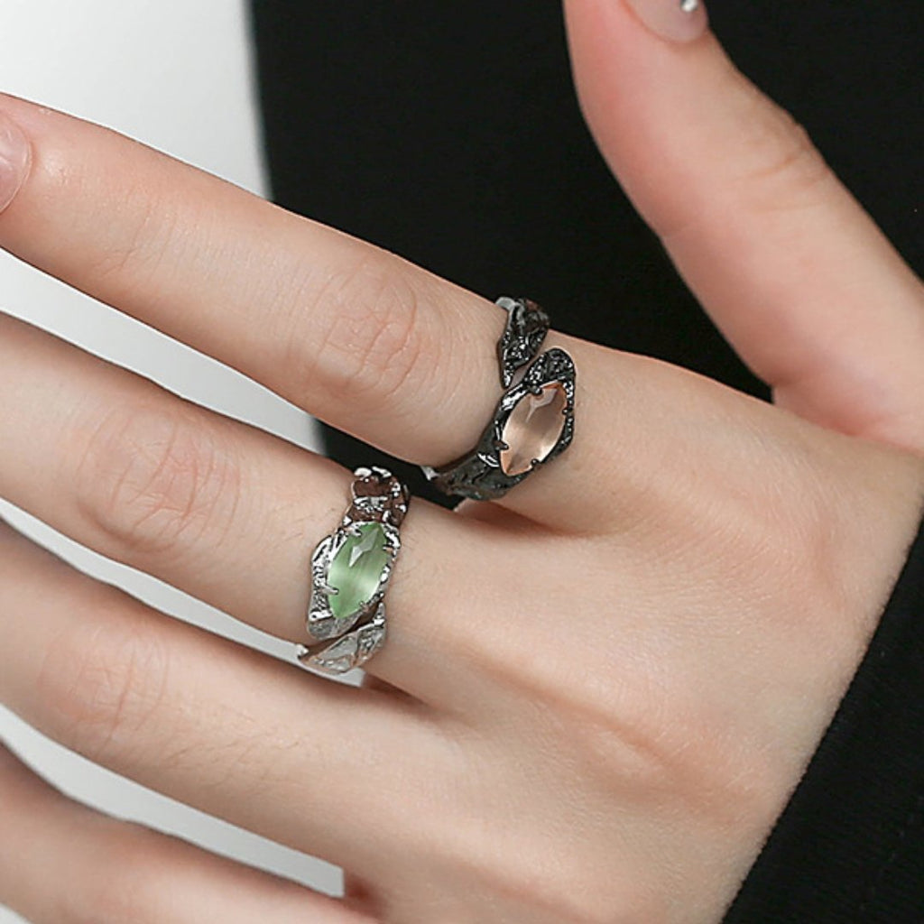 Cat's Eye Stone Couple's Ring
