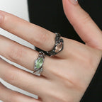 Cat's Eye Stone Couple's Ring