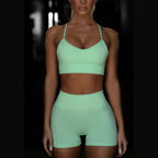 Women's Yoga Vest and Shorts Set