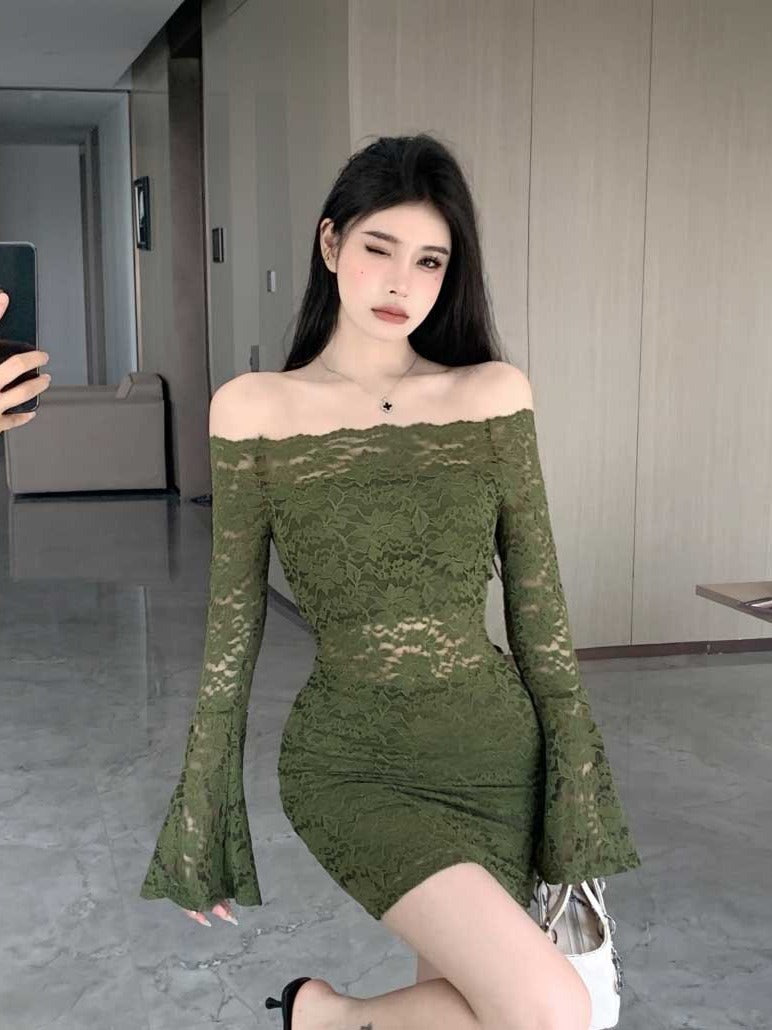 Bodycon Lace Dress with Spaghetti Straps