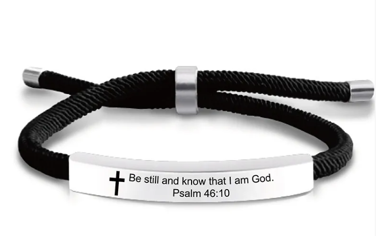 Scripture Cross Cord Bracelet (Psalm 46:5) | Christian Jewelry