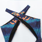 Baroque Print Cross-Front Cutout One-Piece Swimsuit