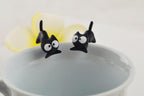 Cartoon Cat Ear Studs, Polymer Clay Earrings