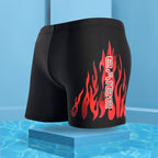Men's Flame Print Swim Trunks