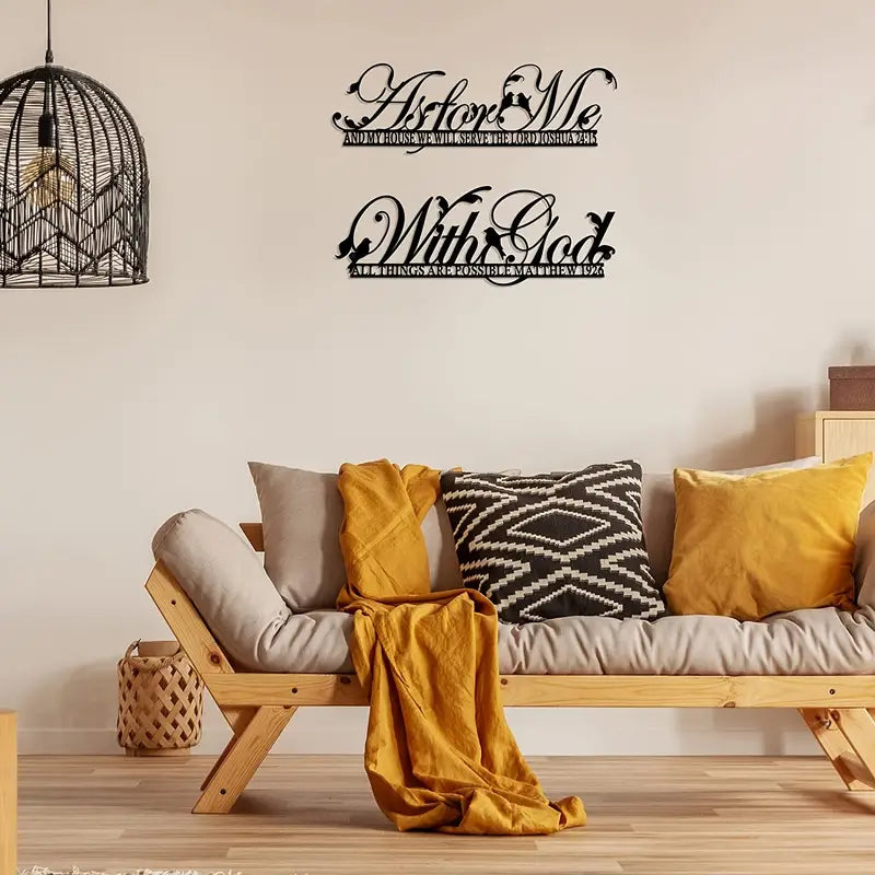 "With God All Things Are Possible" Metal Wall Sign | Christian Home Decor
