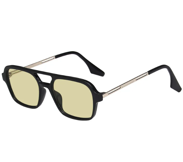 Vintage Double-Bridge Square Sunglasses