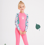 Girls' Long-Sleeve Sun-Protective Full-Body Swimsuit