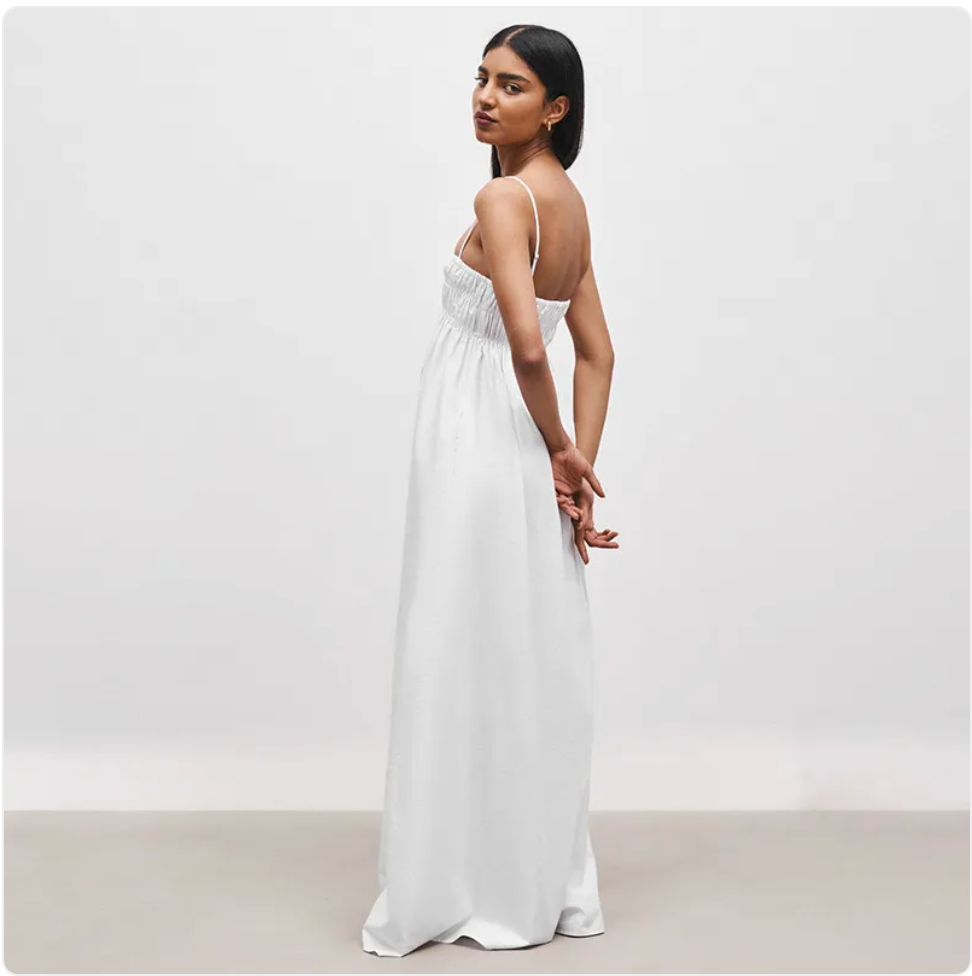 Smocked Spaghetti Strap Flowy Maxi Dress