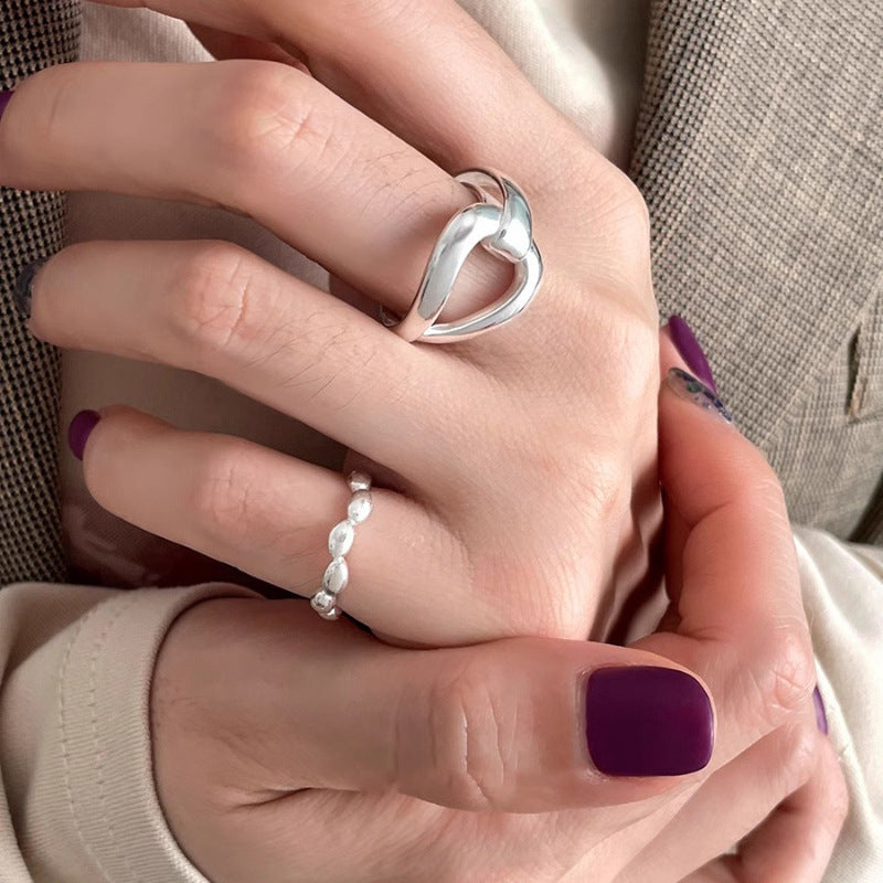 Irregular Hollow Line Cross Ring for Women