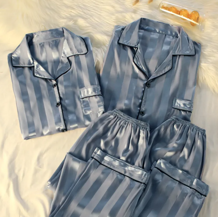 Striped Luxury Silk Sleepwear