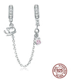 Silver Opal Paw Print Charm Bead