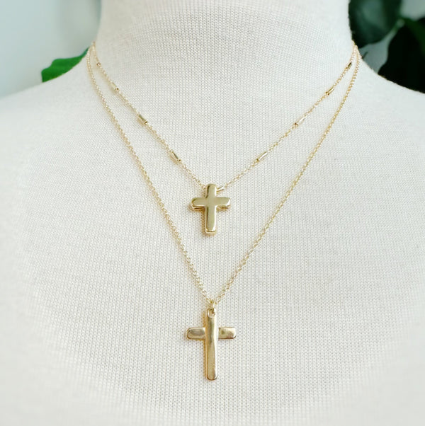 Pretty Chain Cross Necklace (Set of 2)