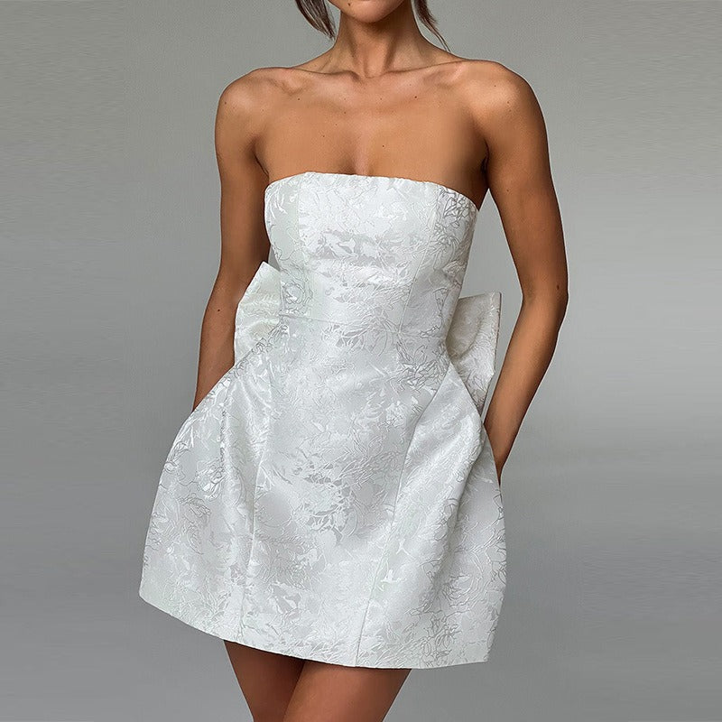 Tube Top Bow Mini Dress