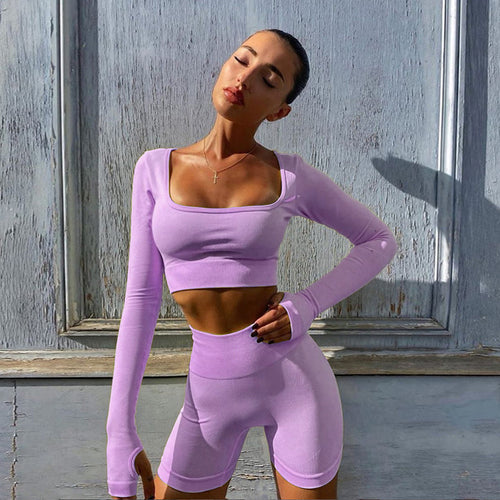 2020 Women's Summer Fitness Color Set with Shorts