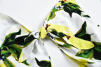 Women's Mango Print Strappy Bow Tie Jumpsuit Shorts