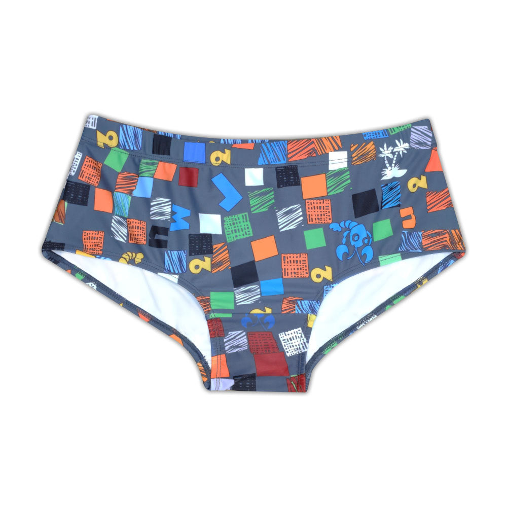 Men's Graffiti Print Swim Briefs